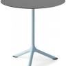 Стол ламинированный обеденный складной Tripe Folding голубой, антрацит Ø700х740 мм
