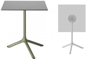 Стол ламинированный обеденный складной Tripe Folding оливковый, светло-серый 600х600х740 мм