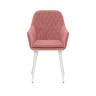 Стул с подлокотниками Leset Слим, каркас Белый, велюр Персиковый Персиковый Белый