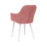 Стул с подлокотниками Leset Слим, каркас Белый, велюр Персиковый Персиковый Белый