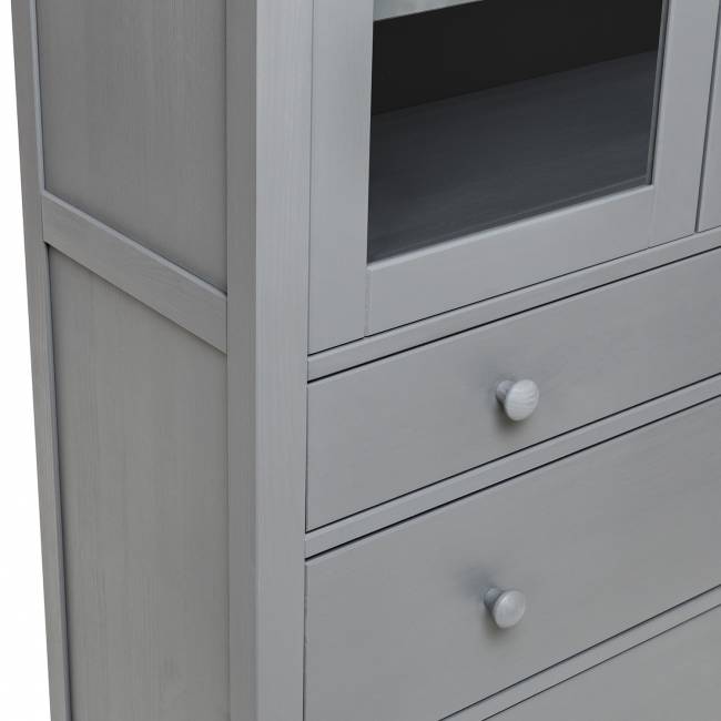 Leset Шкаф-витрина "Мира" (Шкаф для посуды 23) Серый Leset Шкаф-витрина "Мира" (Шкаф для посуды 23) Серый