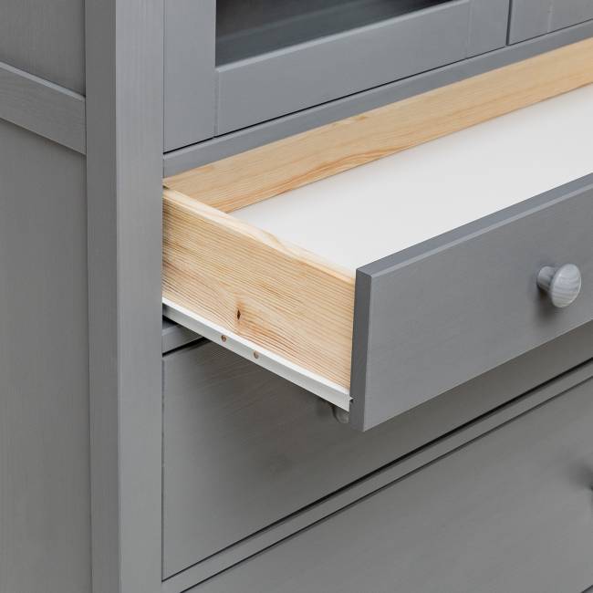 Leset Шкаф-витрина "Мира" (Шкаф для посуды 23) Серый Leset Шкаф-витрина "Мира" (Шкаф для посуды 23) Серый