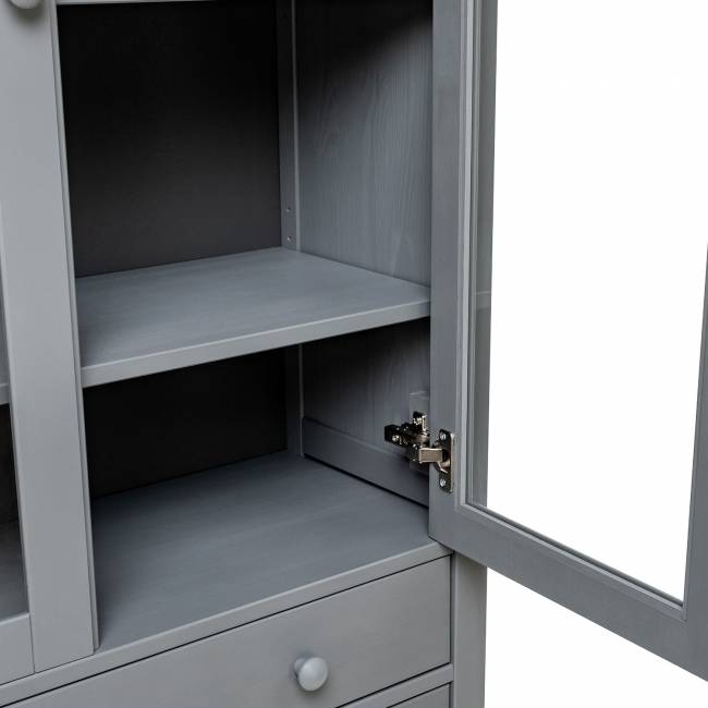 Leset Шкаф-витрина "Мира" (Шкаф для посуды 23) Серый Leset Шкаф-витрина "Мира" (Шкаф для посуды 23) Серый