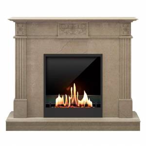 Биокамин в мраморном портале SteelHeat Lada (Стекло + Стемалит)