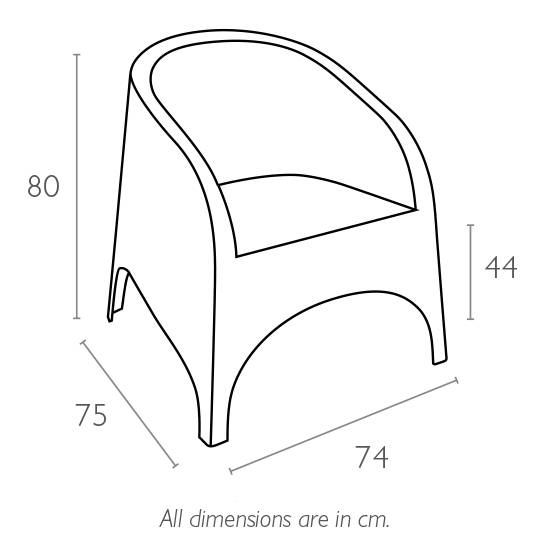 Кресло пластиковое плетеное с подушкой Aruba белый 740х750х800 мм