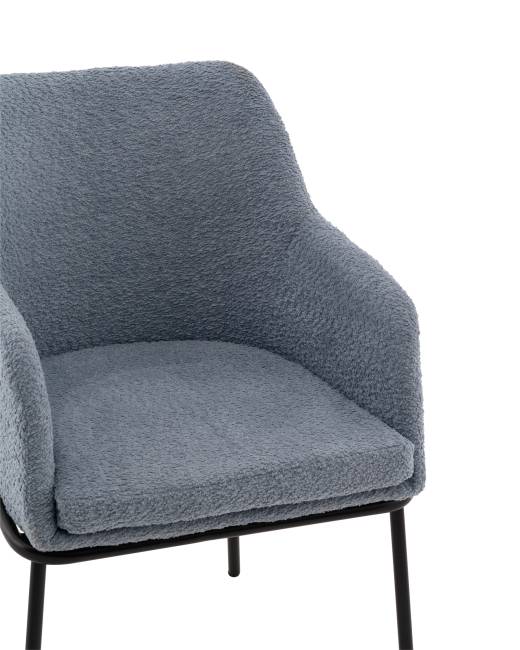 Стул с подлокотниками Кози new ткань букле синий