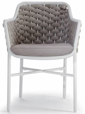 Кресло плетеное с подушкой Panama белый, бежевый, шампанское 610х570х790 мм