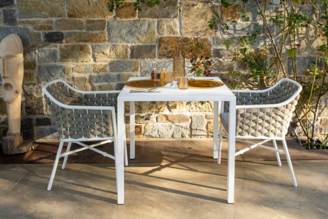 Кресло плетеное с подушкой Panama белый, бежевый, шампанское 610х570х790 мм