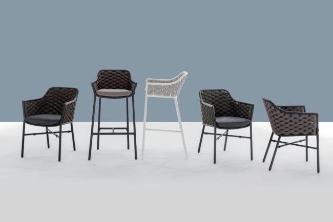 Кресло плетеное с подушкой Panama белый, бежевый, шампанское 610х570х790 мм