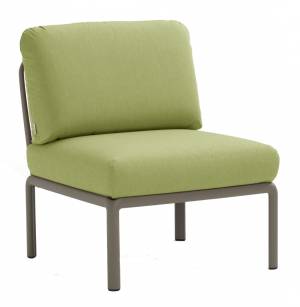 Модуль центральный пластиковый с подушками Komodo Elemento Centrale тортора, авокадо 720х780х880 мм