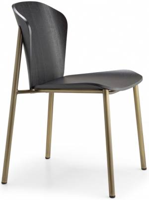 Стул деревянный Finn Metal Wood винтажная бронза, черный ясень 480х530х780 мм