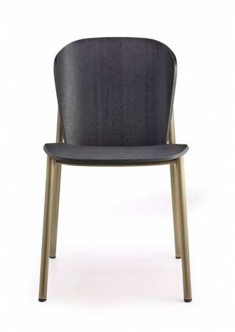 Стул деревянный Finn Metal Wood винтажная бронза, черный ясень 480х530х780 мм