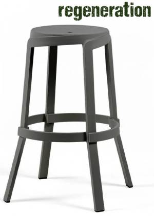 Табурет пластиковый барный Stack Maxi базальт 480х480х765 мм