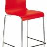 Стул пластиковый барный Icon-B хромированный, красный 520х520х1170 мм