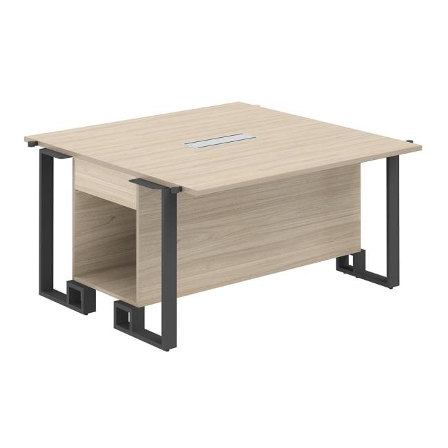 SP.0104.AR.AR.AN / Модуль центральный 1400х1400х750 / столешница:акация равелло, подстолье:акация равелло, металлокаркас:антрацит, лючок:серый