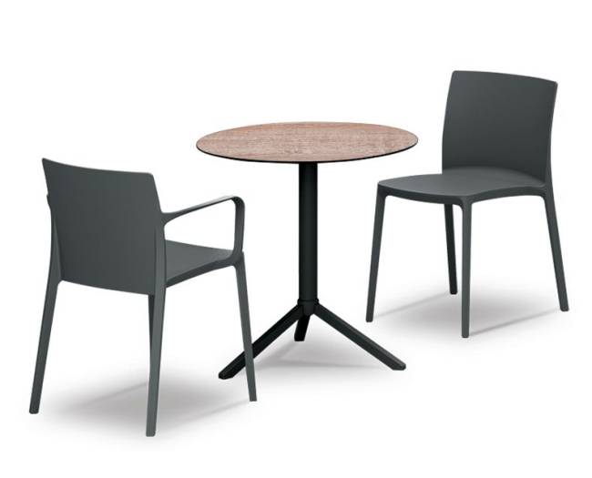 Кресло пластиковое Evo-K антрацит 570х540х780 мм