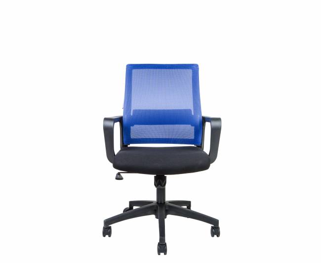 Кресло офисное / Бит LB / черный пластик / синяя сетка / черная ткань