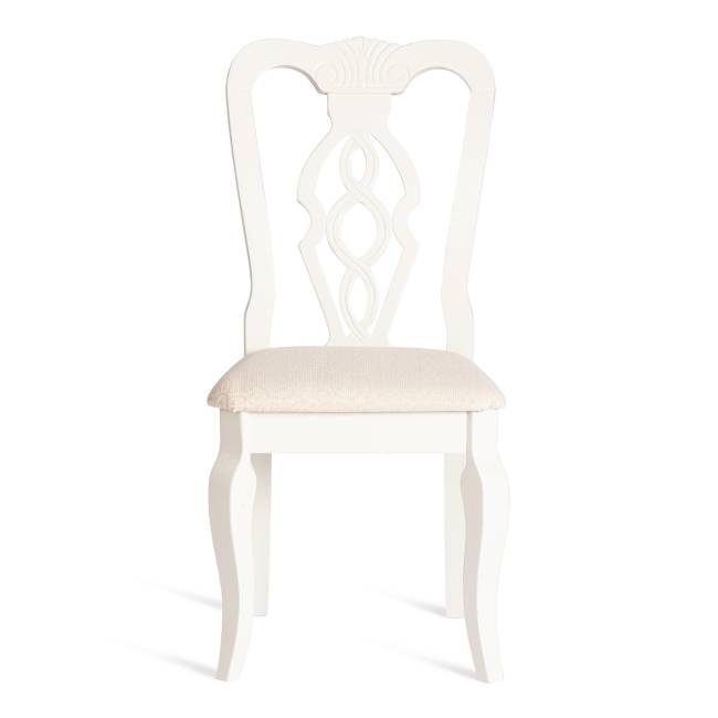 Стул Афродита/Aphrodite/1 шт. в упаковке дерево гевея, 46х54х99см, слоновая кость, ткань кремовая с рисунком а04 Ivory white дерево гевея