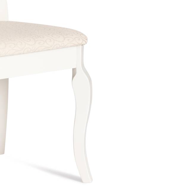 Стул Афродита/Aphrodite/1 шт. в упаковке дерево гевея, 46х54х99см, слоновая кость, ткань кремовая с рисунком а04 Ivory white дерево гевея