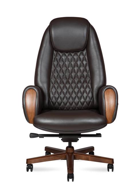 Кресло офисное / Верди / Verdi / коричневая кожа