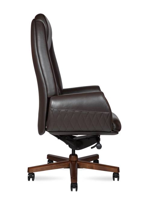 Кресло офисное / Верди / Verdi / коричневая кожа