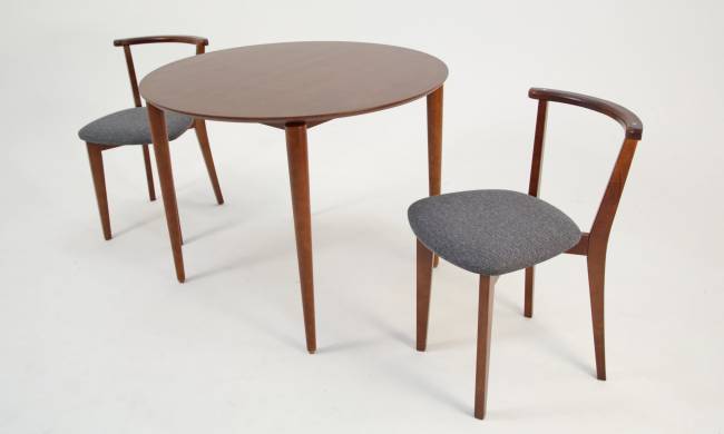 Стол Pawook К 100 орех со стульями Франк ПМ орех/графит рогожка