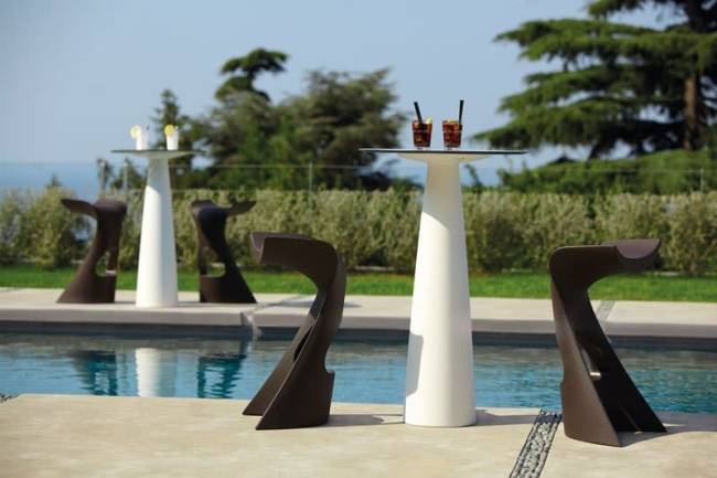 Стол из HPL пластика барный Hopla Standard белый Ø690х1100 мм