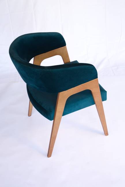 Стул-кресло Бакки натур/ синий