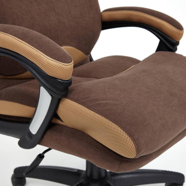 Кресло DUKE флок/ткань, коричневый/бронза, 6/TW-21 коричневый/бронза флок/ткань