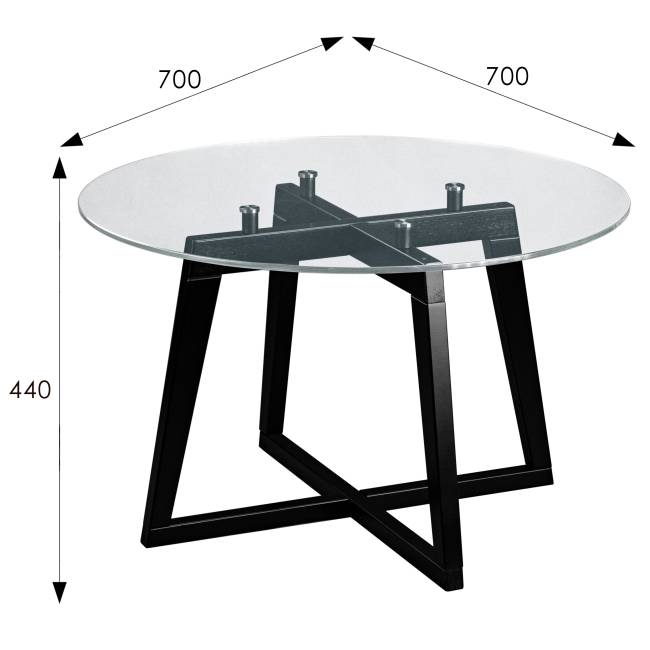 Стол журнальный Рилле 445 венге/стекло прозрачное (круг) Стол журнальный Рилле 445 венге/стекло прозрачное (круг)