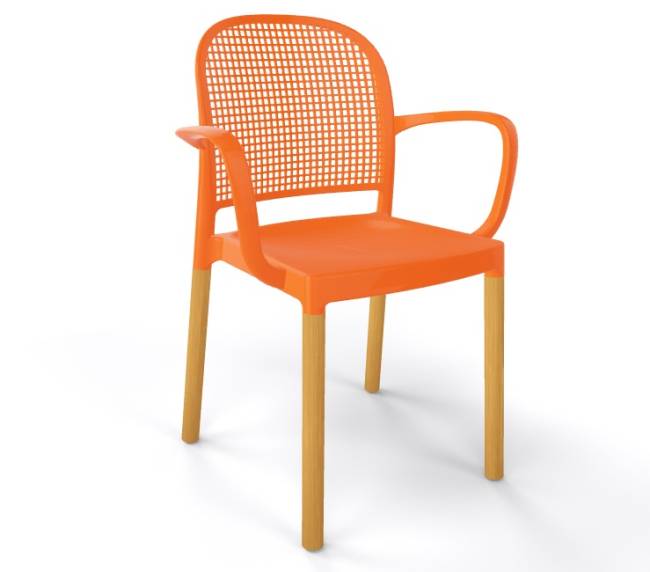 Кресло пластиковое Panama BL B оранжевый 580х570х830 мм