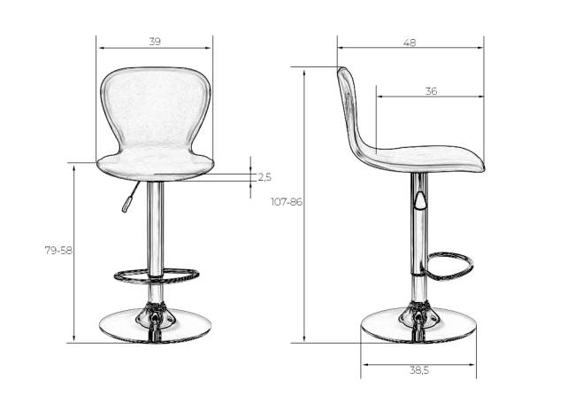 Стул барный DOBRIN ELISA, коричневый