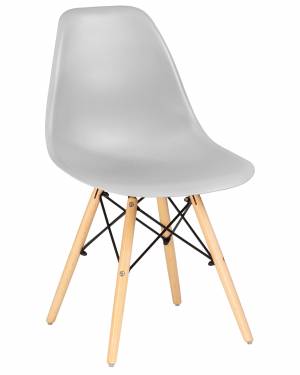 Стул обеденный DOBRIN DSW, ножки светлый бук, цвет светло-серый (GR-01)