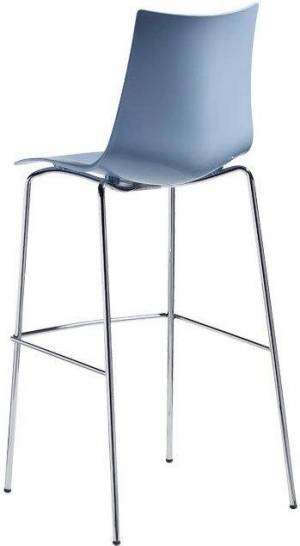 Стул полубарный пластиковый Zebra Technopolymer голубой 480x510х1030 мм
