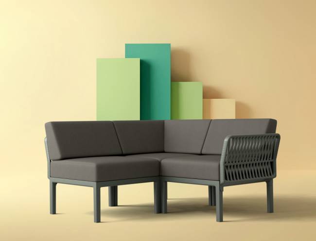 Подушка угловая для спинки дивана Portofino Lounge темно-серый 650х350х190 мм