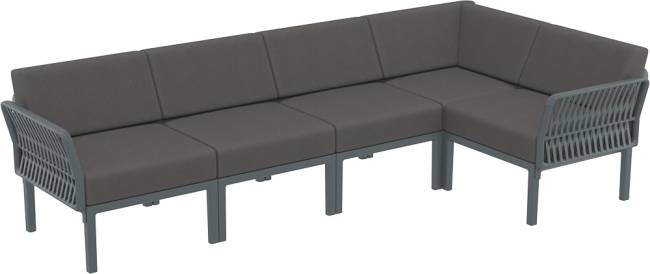Подушка угловая для спинки дивана Portofino Lounge темно-серый 650х350х190 мм