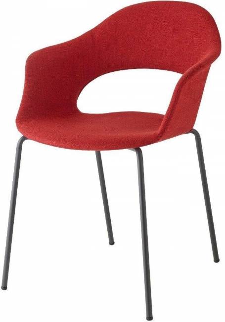 Кресло с обивкой Lady B Pop антрацит, красный 560х580х780 мм