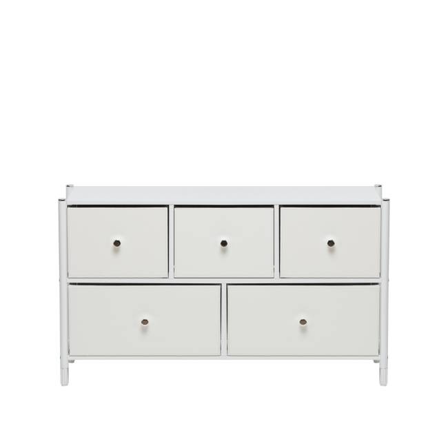 Комод Leset Нирита/Хайди широкий 5 ящиков, Белый Белый Белый Комод Leset Нирита/Хайди широкий 5 ящиков, Белый Белый Белый