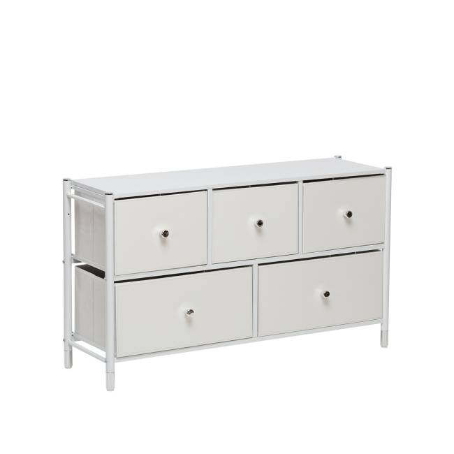 Комод Leset Нирита/Хайди широкий 5 ящиков, Белый Белый Белый Комод Leset Нирита/Хайди широкий 5 ящиков, Белый Белый Белый