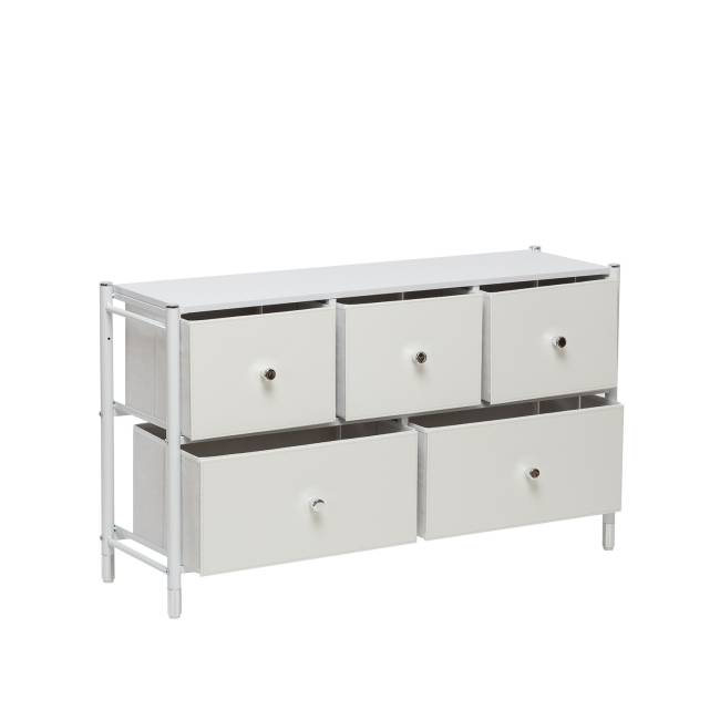 Комод Leset Нирита/Хайди широкий 5 ящиков, Белый Белый Белый Комод Leset Нирита/Хайди широкий 5 ящиков, Белый Белый Белый
