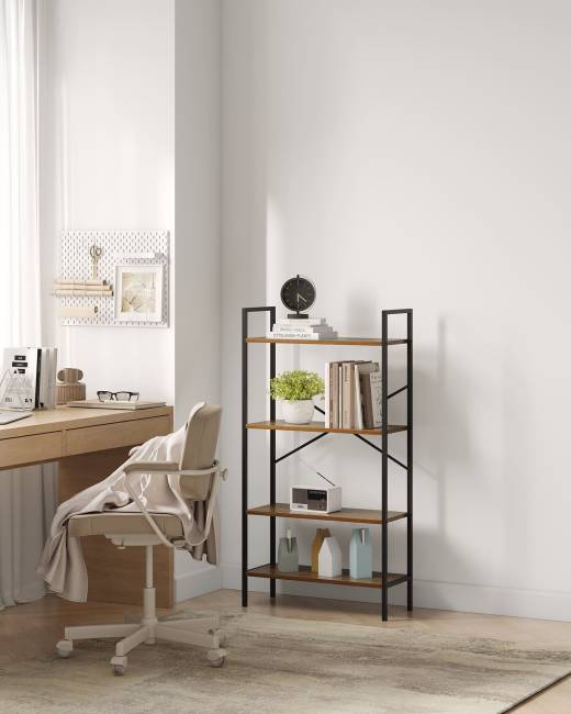 Стеллаж Leset Стилвуд 24 широкий, 4 полки Чёрный