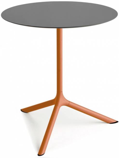 Стол ламинированный обеденный Tripe Maxi терракотовый, антрацит Ø800х740 мм Стол ламинированный обеденный Tripe Maxi терракотовый, антрацит Ø800х740 мм