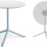 Стол ламинированный обеденный складной Tripe Maxi Folding голубой, белый Ø800х740 мм