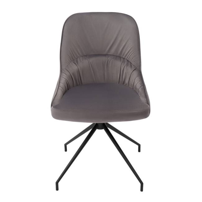 Кресло Этна серое, поворотное, черный металл