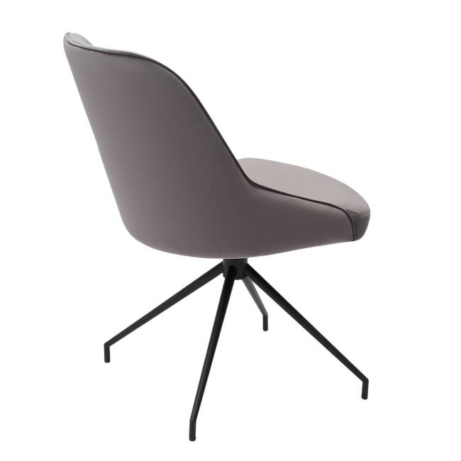 Кресло Этна серое, поворотное, черный металл