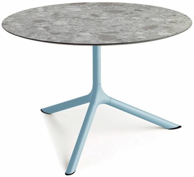 Столик ламинированный кофейный Tripe Maxi голубой, зернистый Ø800х510 мм