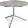 Столик ламинированный кофейный Tripe Maxi голубой, зернистый Ø800х510 мм