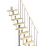Модульная малогабаритная лестница Линия 2700-2925, Серый, Сосна, Крашеная