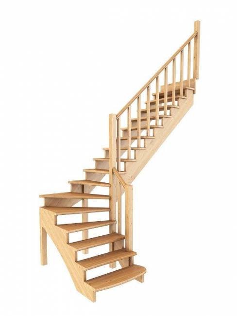Деревянная лестница К-001м/6 Деревянная лестница К-001м/6