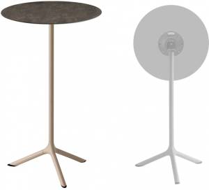 Стол ламинированный барный складной Tripe Folding тортора, кортен Ø600х1100 мм